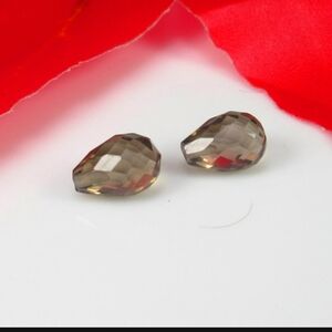 2.01 Ct Natural Choco Smoky Quartz Excellent Pear Drop Beads